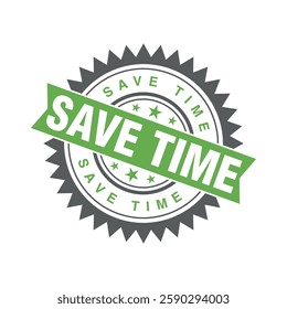 Save Time Letter Rubber Stamp Template