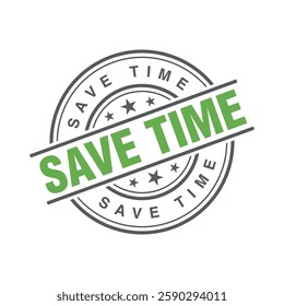 Save Time Letter Rubber Stamp Template