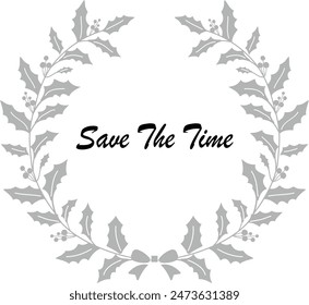 SAVE THE TIME LETTERING. WEDDING LETTERING. VECTOR BRUSH HAND LETTERING. WEDDING TYPOGRAPHY PHRASE. TYPE TEXT ART WORD.
 