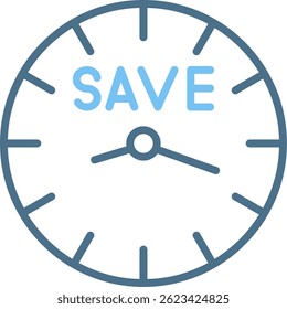 Save Time Line Two Colour Icon