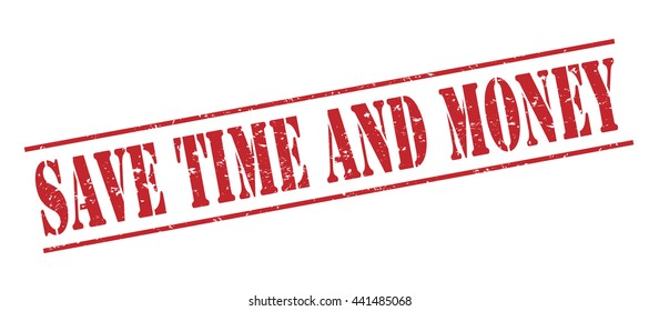 save time and money vector stamp on white background