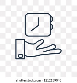 Save time vector outline icon isolated on transparent background, high quality linear Save time transparency concept can be used web and mobile