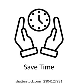 Save Time vector  outline Icon Design illustration. Time Management Symbol on White background EPS 10 File