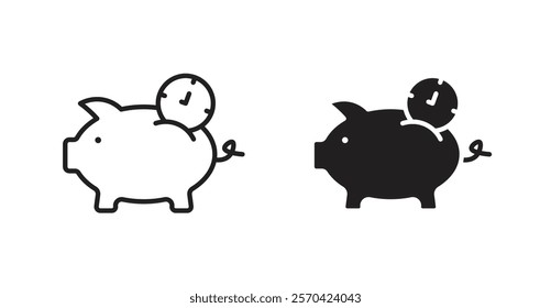 Save time vector web icons set