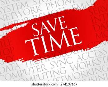 Save Time word cloud concept