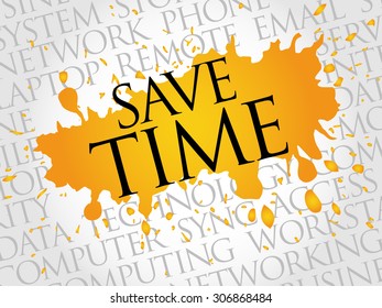 Save Time word cloud concept