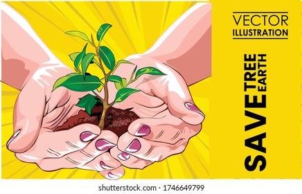 Save tree save earth concept... illustration 