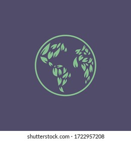 save tree save earth icon vector concept, Happy earth day illustration design, World Environment Day illustration vector image, Ecology design