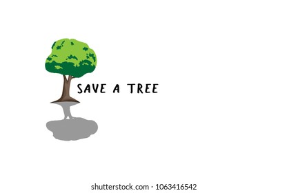 Save a tree flat vector.tree logo design illustration.