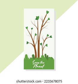 save the tree Half Page vertical banner design template