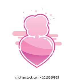 save tree heart pink icon logo flat mbe style