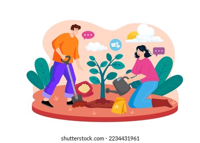 Save the Tree Illustration concept. A flat illustration isolated on white background