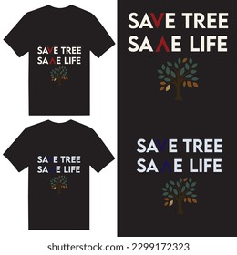 save tree save life tree shirt design template