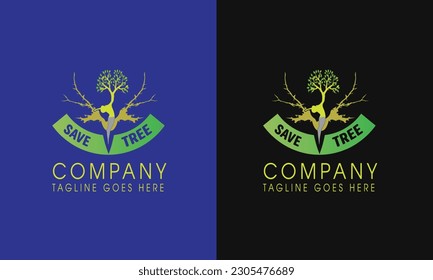 SAVE TREE LOGO DESIGN TEMPLATE