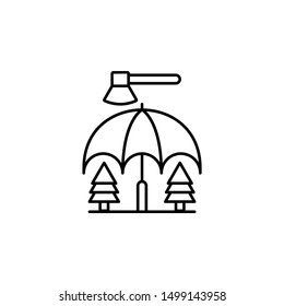 save, tree, umbrella line icon. Element of jungle for mobile concept and web app
