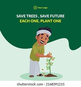 Save trees, save future banner design template.