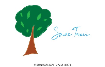 Guardar Árboles Icono Imagen Imagen Guardar Verde Color Marrón Reutilización Día de la Tierra Rama Forestal Medio Ambiente Crecimiento del planeta Ecología Ecosistema sostenible Reciclaje Desarrollo Día de la Tierra 