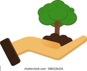 Guardar árboles, ilustración, vector sobre fondo blanco.