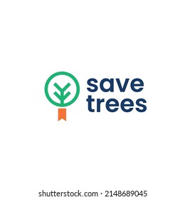 Save Trees logo design, modern minimal tree logo, minimal logo, tree logo design