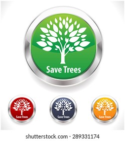 save trees and save nature badge background- vector eps10