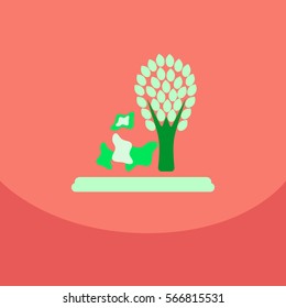 Save The Trees Organic Sign. Creative Vector Ego Green Design Concept On Recycled Paper Background With garbage