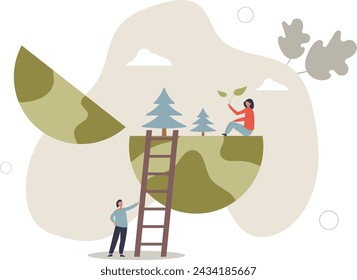 Save trees and protect green environmental resources.Nature conservation with eco friendly and responsible attitude.
