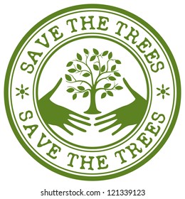 save the trees stamp