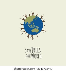 Save trees, save the world. Earth day - icon logo vector design illustration