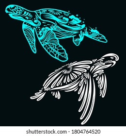 Save Turtle illustration design vector