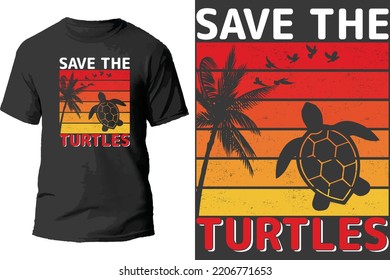 Salven el diseño de la camiseta de las tortugas.
