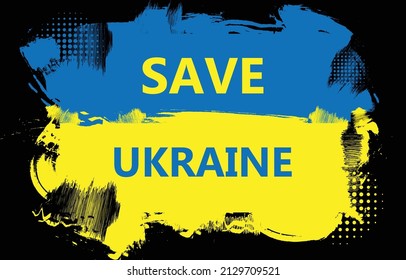 Save ukraine flag illustrator brushes effect desing