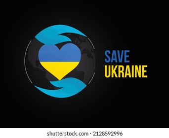 Save Ukraine, Ukraine flag praying concept illustration background. Pray For Ukraine peace. Save Ukraine from Russia.