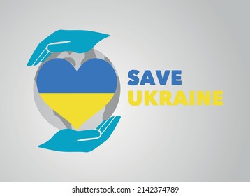 Salvemos Ucrania, la bandera de Ucrania rezando el fondo de la ilustración del concepto. Recen por la paz en Ucrania. Salvemos a Ucrania de Rusia.