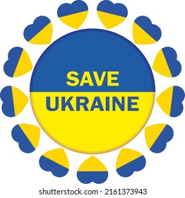 Save Ukraine, Ukraine Flag Praying Concept. Vector