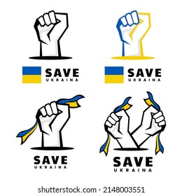 save ukraine logo design template