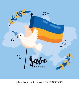 save ukraine message with flag