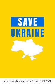 Save Ukraine: Patriotic Map of Ukraine – Support and Awareness Vector Illustration