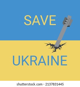 Save Ukraine poster. War in Ukraine