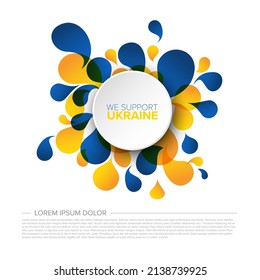 Save Ukraine support flyer poster badge template for social media header or layout. Illustration for supporting Ukraine with blue and yellow ukraine colors