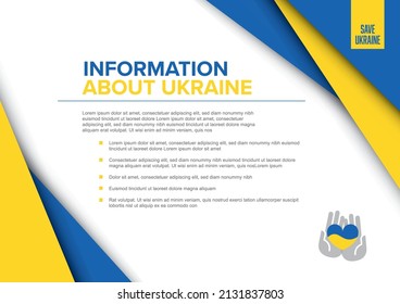 Save Ukraine Support Flyer Postertemplate For Social Media Header Or Layout. Illustration For Supporting Ukraine With Blue And Yellow Corners