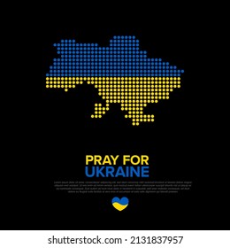 Save Ukraine support flyer postertemplate for social media header or layout. Illustration for supporting Ukraine with blue and yellow Ukraine map