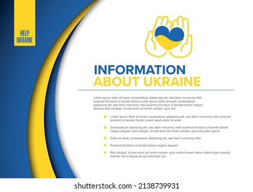 Save Ukraine support flyer postertemplate for social media header or layout. Illustration for supporting Ukraine with blue and yellow graphic elements