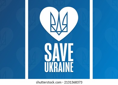 Rettet die Ukraine. Vorlage für Hintergrund, Banner, Poster mit Texteinschrift. Vektorgrafik EPS10