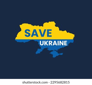 Rettung der Ukraine und der ukrainischen Flagge: Stopp War Concept Vektor Illustration oder Ukraine Flag Vectordesign 