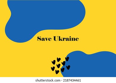 Save Ukraine. Vector illustration with blue and yellow color. Background design with abstract element.