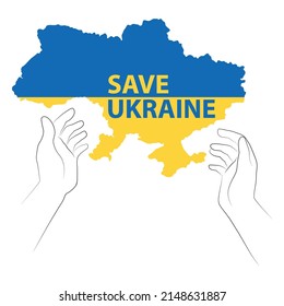 Save Ukraine. Vector illustration. Poster, flyer, banner, postcard.