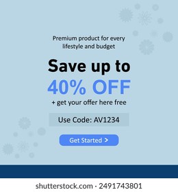Save upto 40% Off with Get Started Button