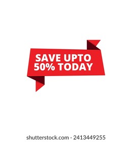 Save upto 50% today banner for sales promotion