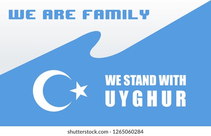 Save Uyghur Background Banner vector, We Stand With Uyghur banner