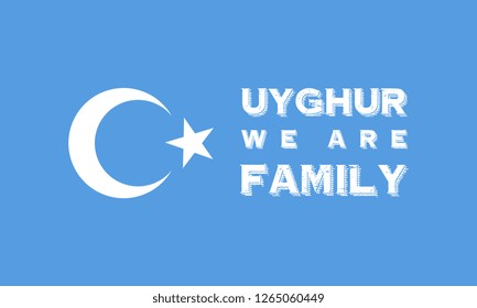 Save Uyghur Background Banner vector, Uyghur We are Family Banner